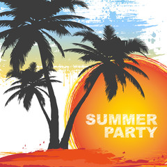 Summer Party | Tropische Urlaubsinsel mit Palmen | Retro