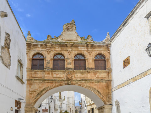 Facade of building in Ostuni, Puglia, Italy