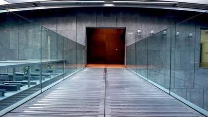 metal Walkway and glass railing