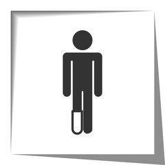 Foot icon with cut out shadow effect