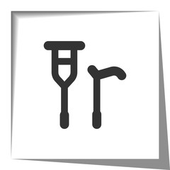 Crutch Cane icon with cut out shadow effect