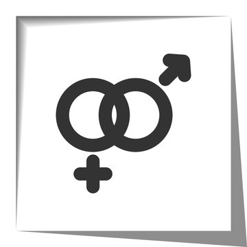 Gender icon with cut out shadow effect