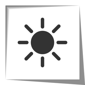 Sun icon with cut out shadow effect