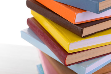 Heap of books close up