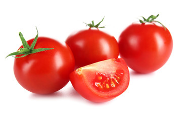 Cherry tomatoes isolated on white