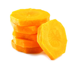Sliced carrot isolated on white