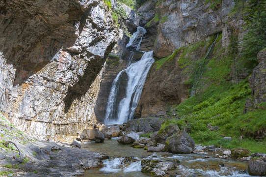 Waterfall ot the Cave in Ordesa national park (Spain)