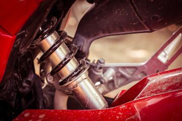 Fototapeta na wymiar chock absorber of motorcycle