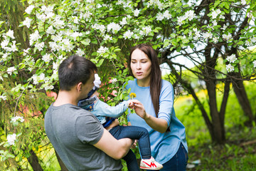 Happy young family spending time together 