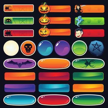 Halloween Buttons for Web and Games