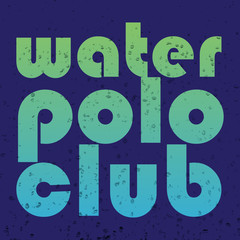 vector illustration with signature "water polo club" in flat des