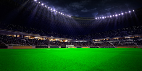 Fototapeta na wymiar Evening stadium arena soccer field