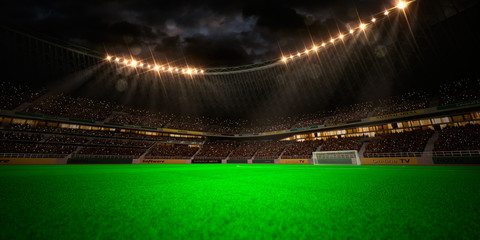 Evening stadium arena soccer field