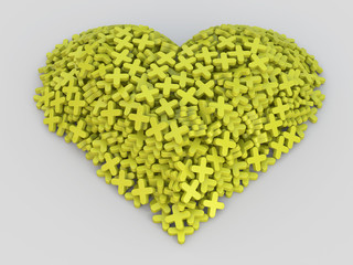 plus heart with clipping path