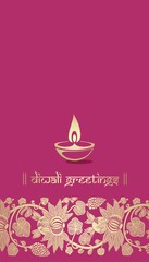 Oil lamp, Diwali greetings , royal Rajasthan, India
