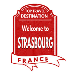 Welcome to Strasbourg stamp
