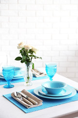 Beautiful table setting close up