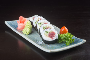 japanese cuisine. sushi on the background