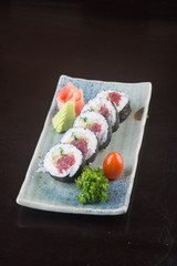 japanese cuisine. sushi on the background