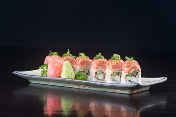 japanese cuisine. sushi on the background