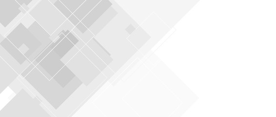 Abstract grey tech vector banner with squares