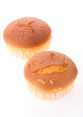 cupcake of banana dessert isolated
