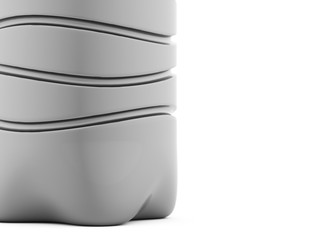 Plastic bottle rendered on white background
