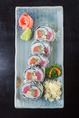 japanese cuisine. sushi on the background