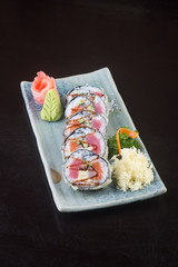 japanese cuisine. sushi on the background