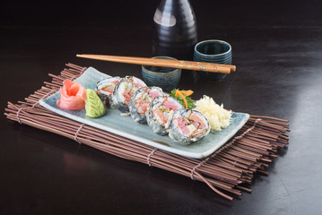 japanese cuisine. sushi on the background