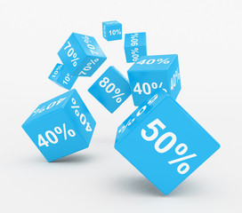 Cubi azzurri sconti percentuali