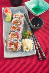 japanese cuisine. sushi on the background