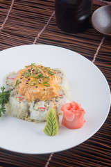 japanese cuisine. sushi on the background