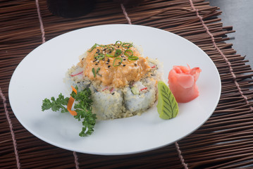 japanese cuisine. sushi on the background