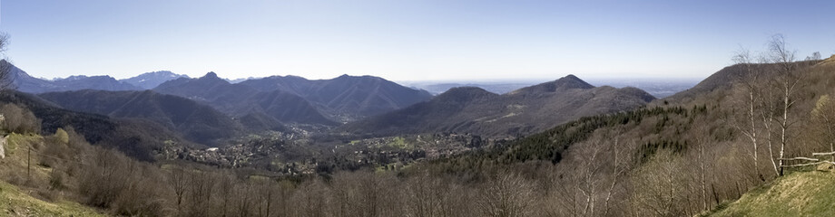 View of Po Walley and the town Milan
