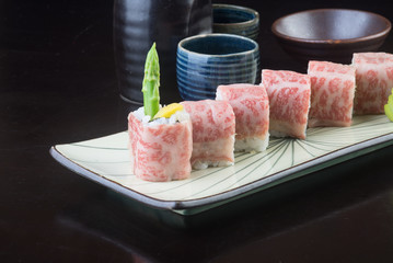 japanese cuisine. sushi on the background