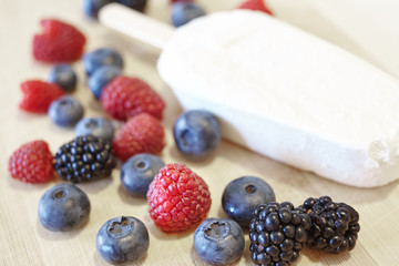 some sort of berries: blueberries, blackberries, raspberries