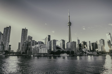 Fototapeta premium Toronto Skyline Black and White. The Toronto, Canada city skyline black and white.