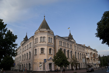 Fototapeta na wymiar building of Chernihiv philharmonics, 19 century