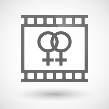 Photographic film icon with a lesbian sign