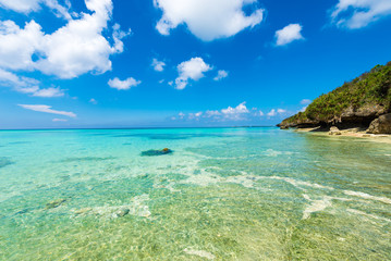 Fototapeta na wymiar Blue sky and beautiful coast, Okinawa, Japan