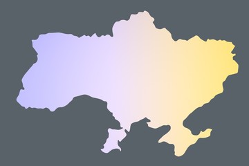 Map of Ukraine isolated on grey background
