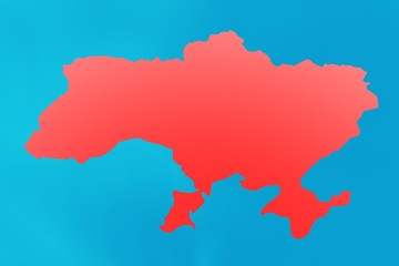 Map of Ukraine isolated on blue background