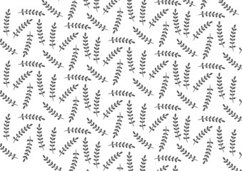 isolated white stylized leaf pattern. Vector illustration