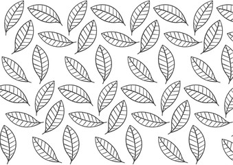 isolated white stylized leaf pattern. Vector illustration