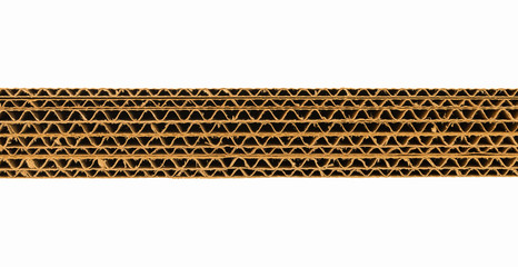 corrugated paperboard flute detail isolated on white background
