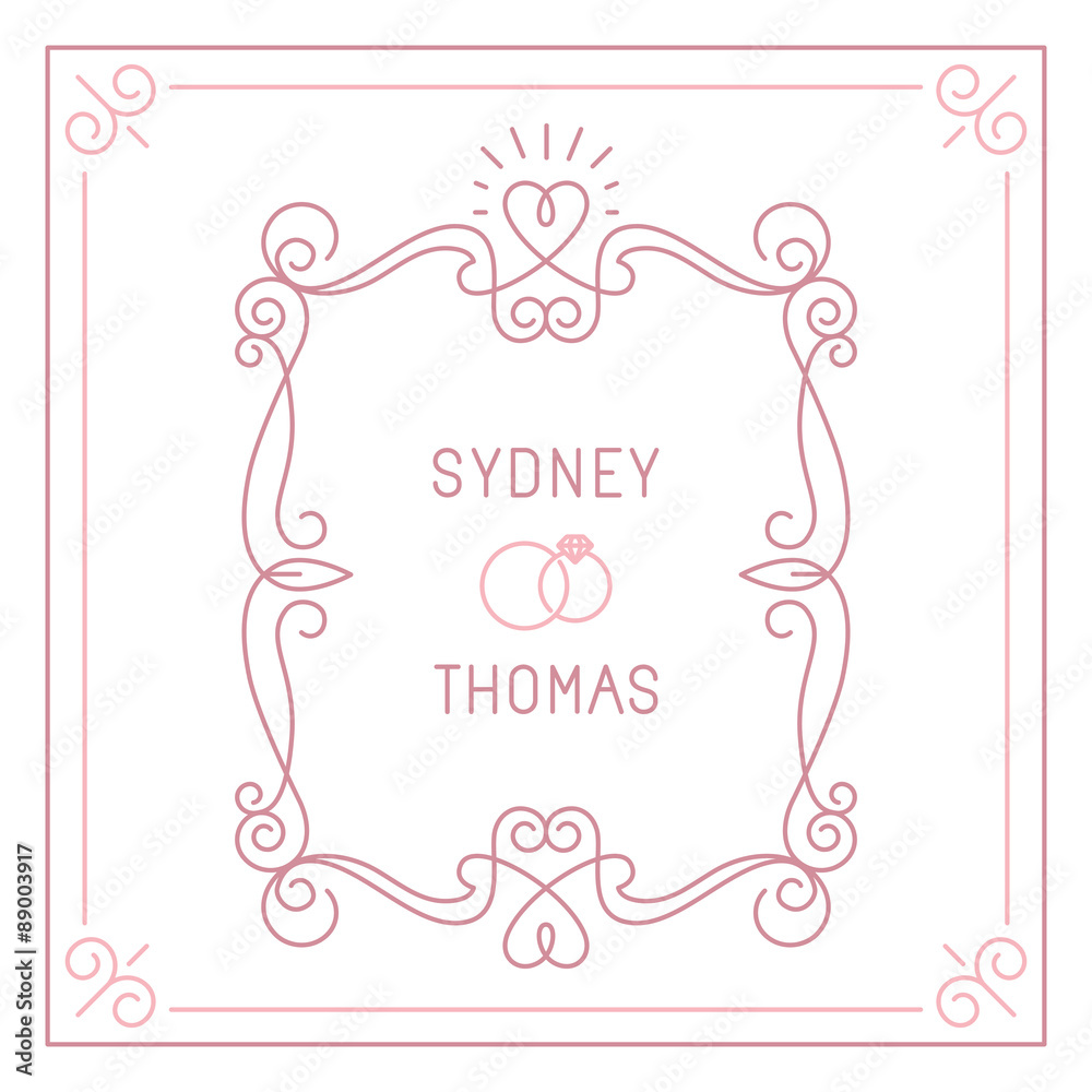 Aufkleber vector trendy linear frame with copy space for text