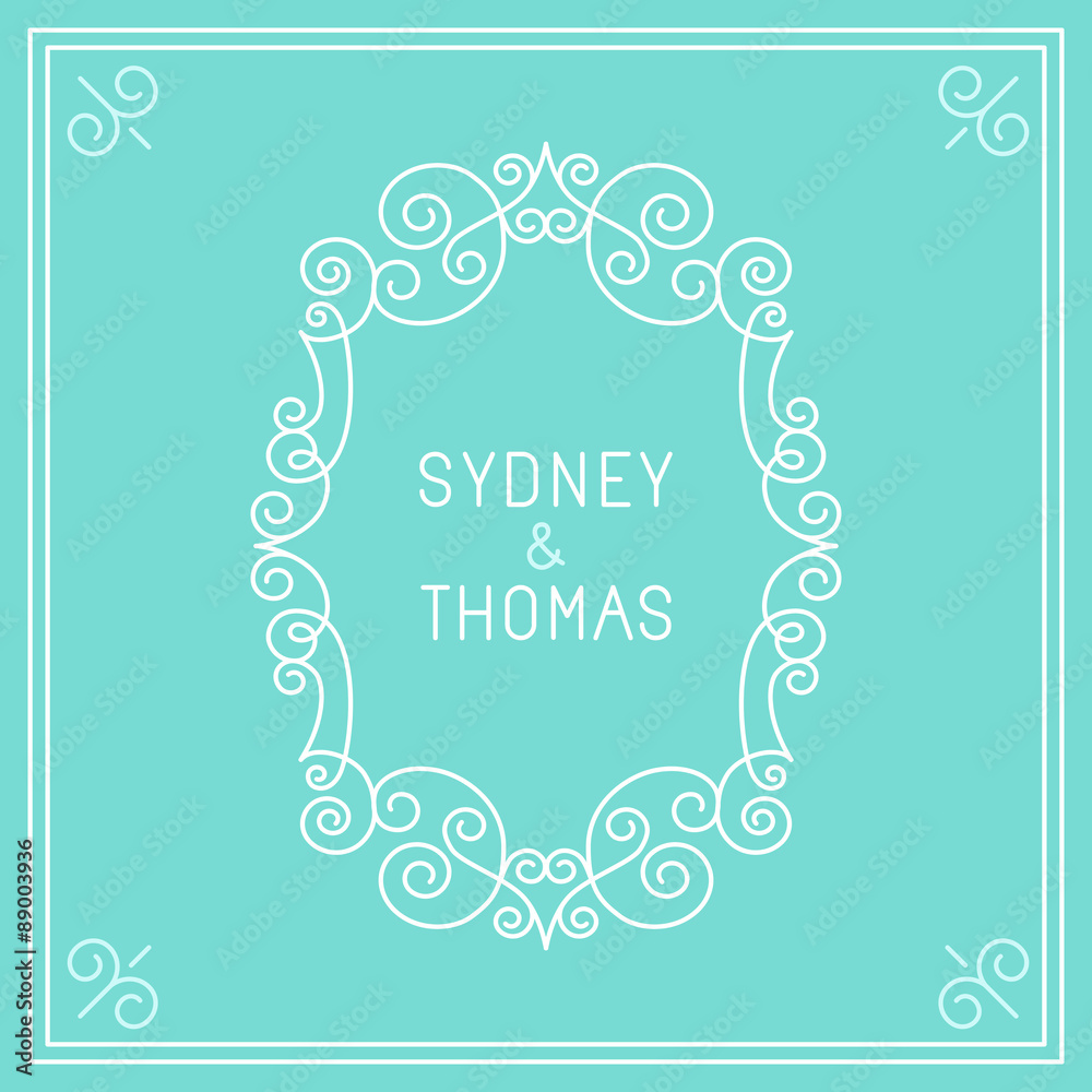 Aufkleber Vector trendy linear frame with copy space for text