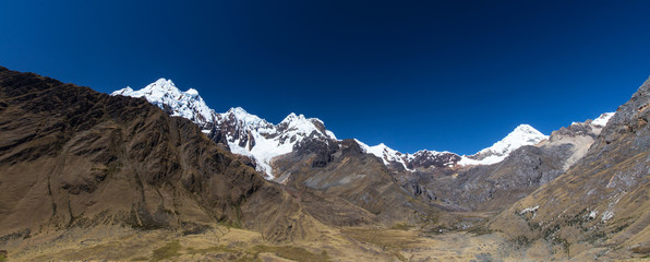 Beautiful mountain scenery in the Andes, Peru, Cordiliera Blanca
