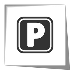 Parking icon with cut out shadow effect